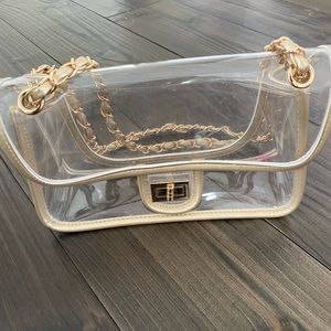 LAM GALLERY Turn lock Purse - Clear & Light Gold